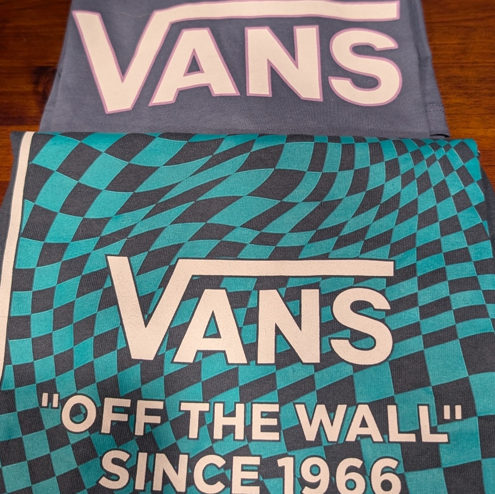 Vans Graphic Tees in Blue and Gray
